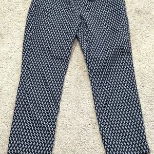 WILLIi SMITH cigarette flat panel chino style pant with diamond print. Size 12.